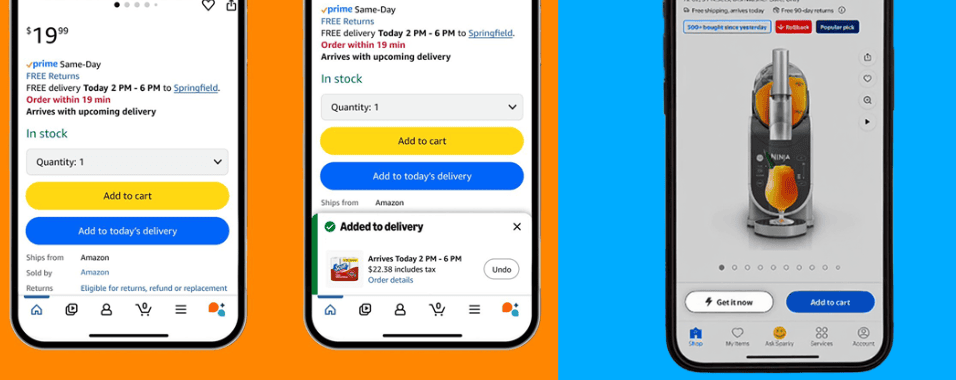 Amazon Add to delivery vs walmart get it Now