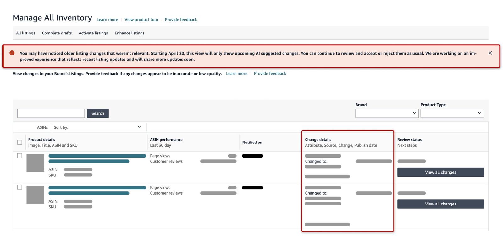 Amazon Review Listing Changes with AI